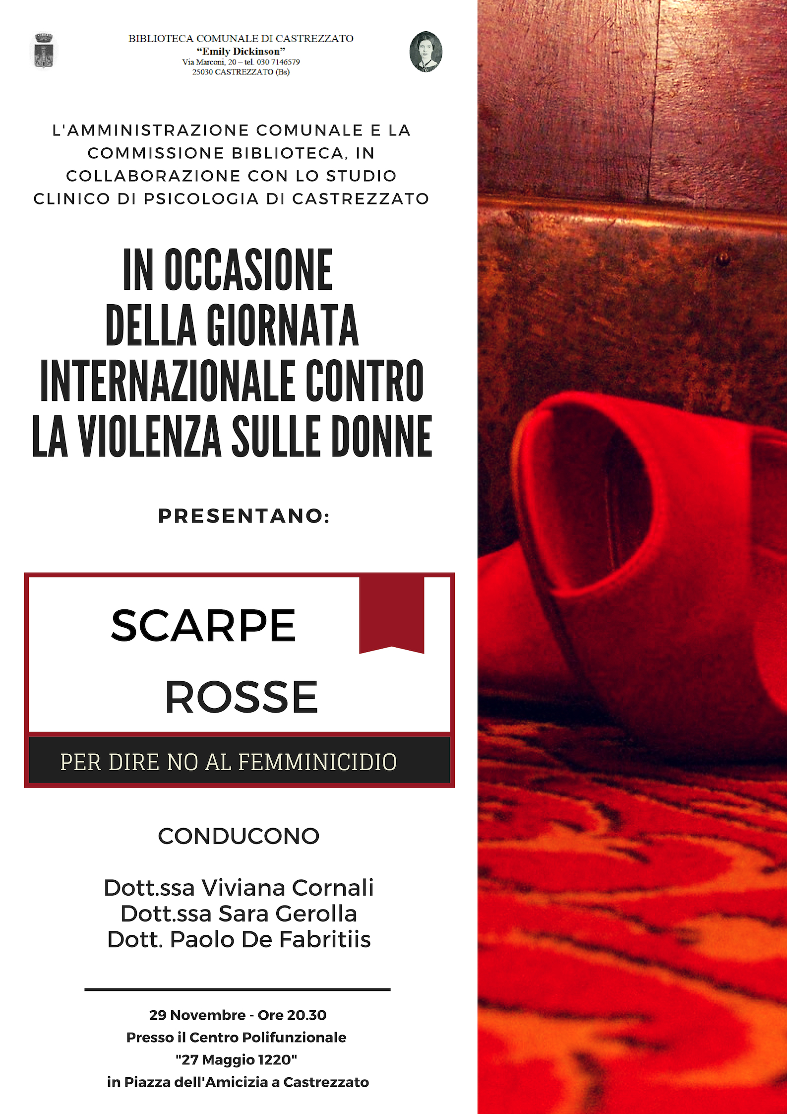 SCARPE ROSSE: PER DIRE NO AL FEMMINICIDIO